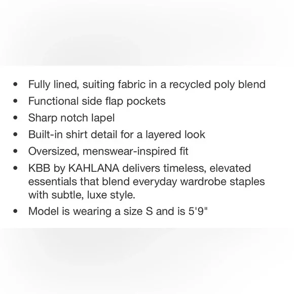 KBB by KAHLANA Target Womens The Shirt Blazer Jacket Navy/White Striped NWT - Picture 4 of 7